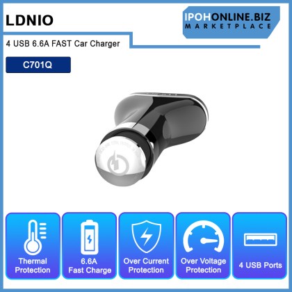 LDNIO C701Q 4 USB 6.6A FAST Car Charger  